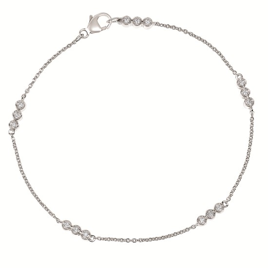 Diamonds Bubble Siver Bracelet with Diamonds