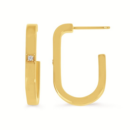 Diamonds J Hoop Earrings