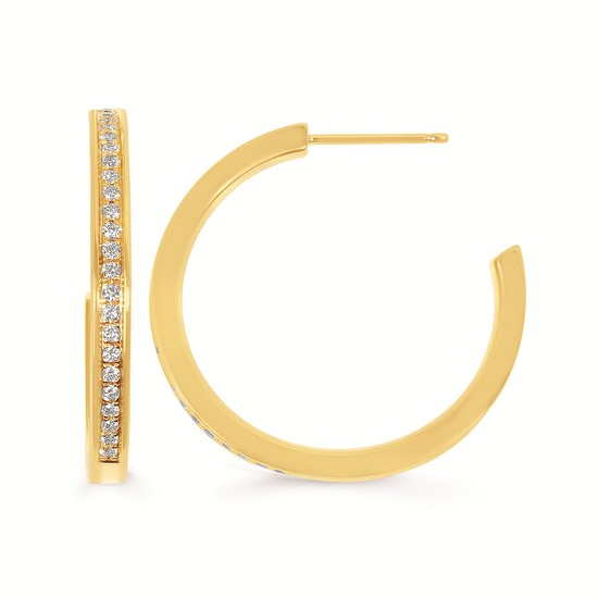 1/2 Cttw. Diamonds Hoop Earrings