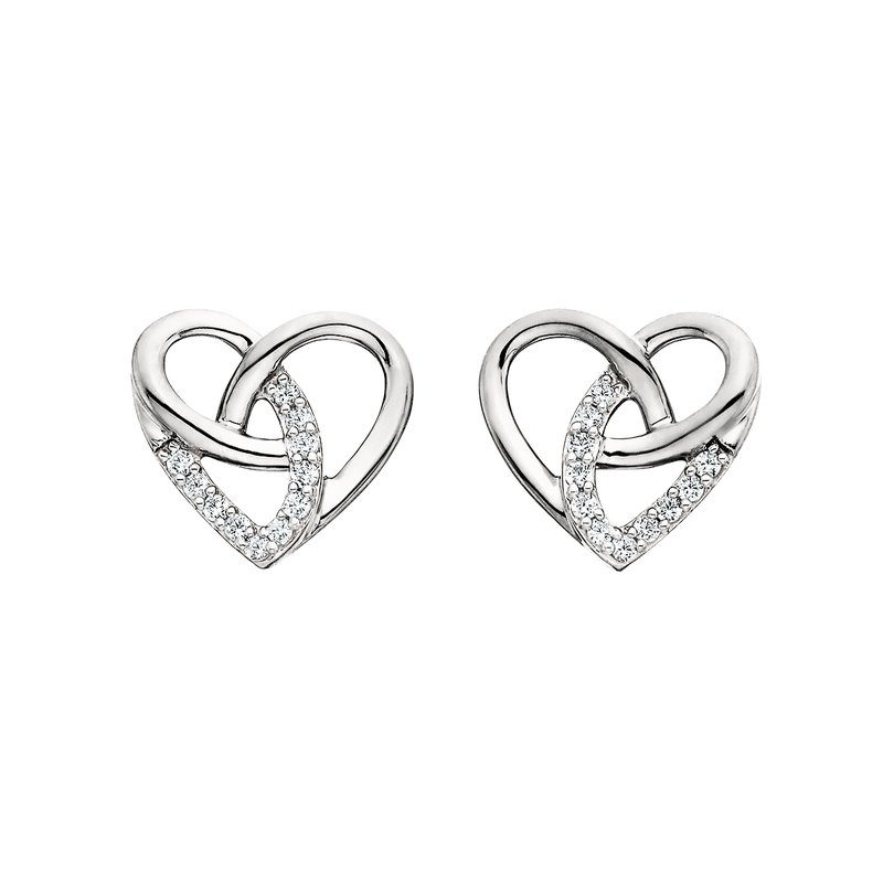Round Brilliant Diamonds Accented Stud Earrings