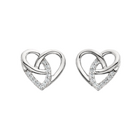 Round Brilliant Diamonds Accented Stud Earrings