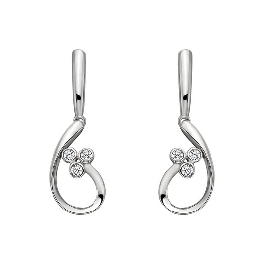 Round Brilliant Diamonds Dangle Earrings