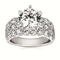 5-7/8cttw Statement Accented Wedding Set in 14 Karat White Gold