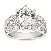 5-7/8cttw Statement Accented Wedding Set in 14 Karat White Gold