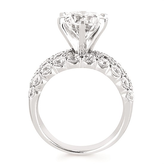 5-7/8cttw Statement Accented Wedding Set in 14 Karat White Gold