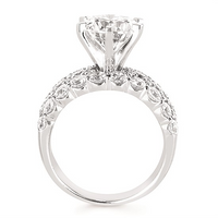 5-7/8cttw Statement Accented Wedding Set in 14 Karat White Gold