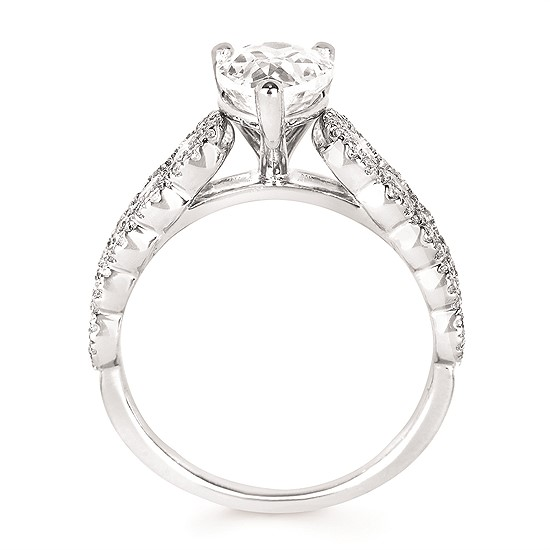 2-5/8cttw Statement Accented Wedding Set in 14 Karat White Gold
