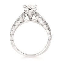 2-5/8cttw Statement Accented Wedding Set in 14 Karat White Gold