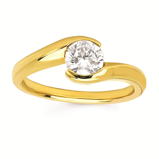 3/4cttw Classic Bypass Wedding Set in 14 Karat Yellow Gold