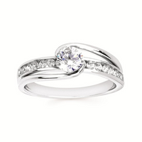 1.0cttw Classic Bypass Wedding Set in 14 Karat White Gold