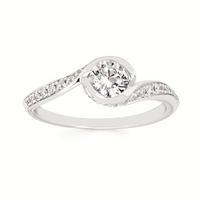 1.0cttw Classic Bypass Wedding Set in 14 Karat White Gold