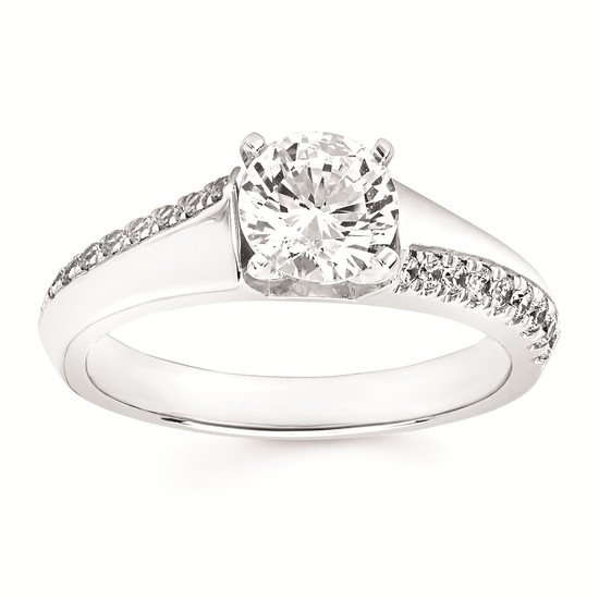 1-3/8cttw Modern Bypass Wedding Set in 14 Karat White Gold