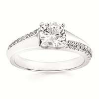 1-3/8cttw Modern Bypass Wedding Set in 14 Karat White Gold