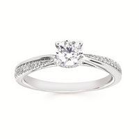 3/4cttw Classic Accented Wedding Set in 14 Karat White Gold