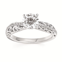 1-1/4cttw Classic Bypass Wedding Set in 14 Karat White Gold
