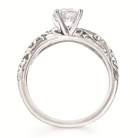 1-1/4cttw Classic Bypass Wedding Set in 14 Karat White Gold