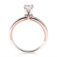 7/8cttw Classic Halo Wedding Set in 14 Karat White and Rose Gold