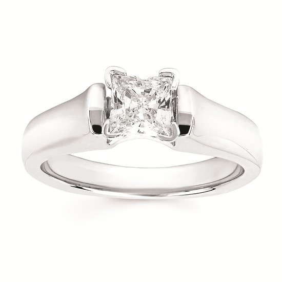 1.0cttw Modern Cathedral Wedding Set in 14 Karat White Gold