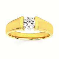 1/4cttw Modern Cathedral Wedding Set in 14 Karat Yellow Gold