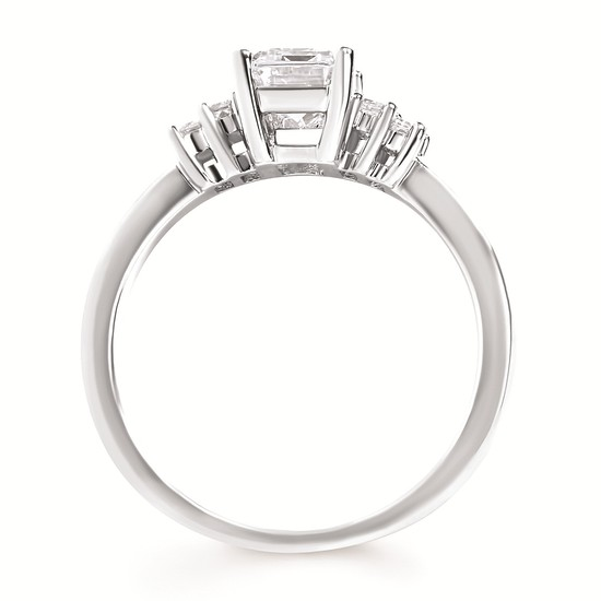 1-1/10cttw Modern Accented Wedding Set in 14 Karat White Gold
