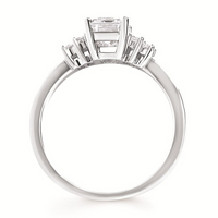 1-1/10cttw Modern Accented Wedding Set in 14 Karat White Gold