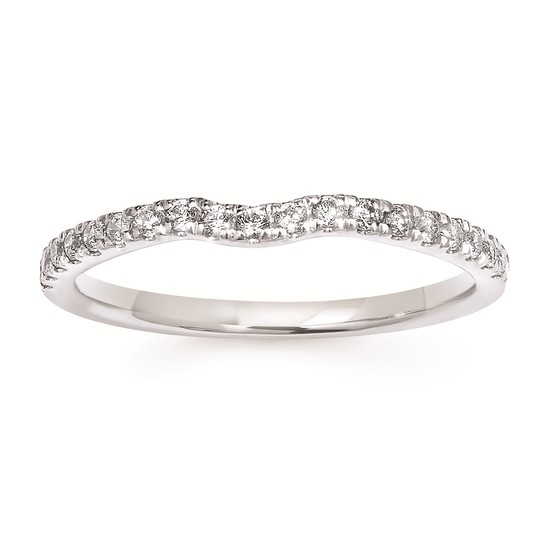 2-1/10cttw Modern Accented Wedding Set in 14 Karat White Gold