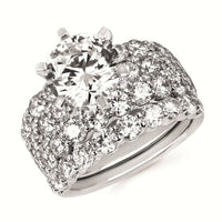 5-7/8cttw Statement Accented Wedding Set in 14 Karat White Gold