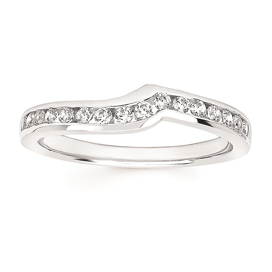 1.0cttw Classic Bypass Wedding Set in 14 Karat White Gold