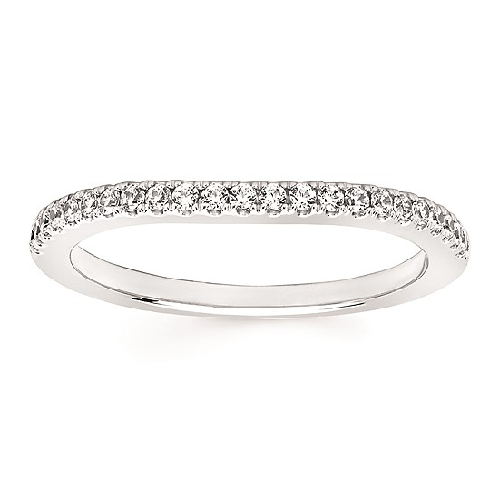 1-3/8cttw Modern Bypass Wedding Set in 14 Karat White Gold