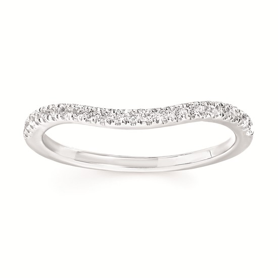1-1/10cttw Modern Accented Wedding Set in 14 Karat White Gold
