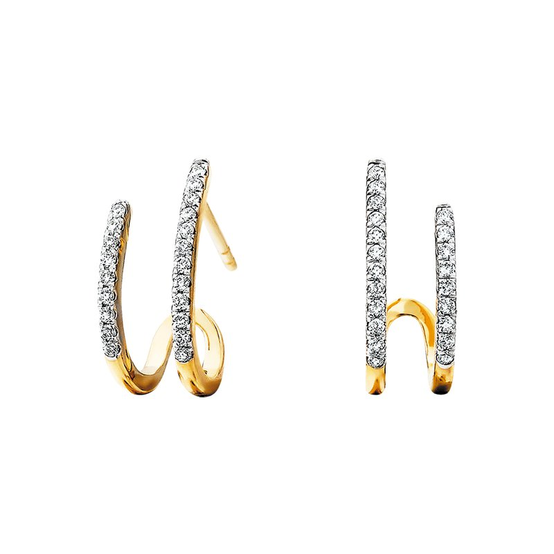 Diamonds Double J Hoop Earrings