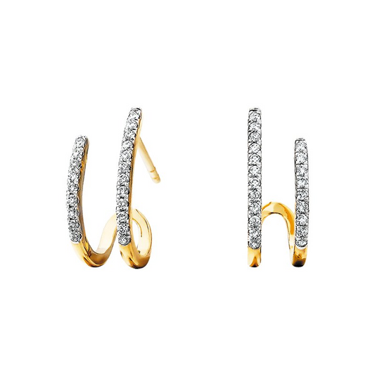 Diamonds Double J Hoop Earrings