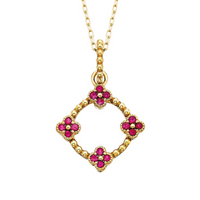 Rubies Nature Inspired Pendant in 10 Karat Yellow Gold