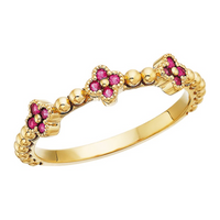 Rubies Nature Inspired Stackable Ring in 10 Karat Yellow Gold
