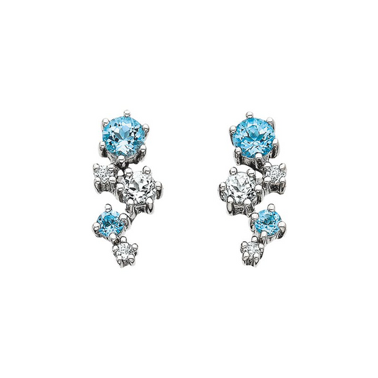 Round Topazes Cluster Earrings