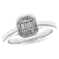 1/7cttw Vintage Inspired Mosaic Fashion Ring in 14 Karat White Gold