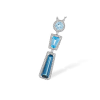 Topaz Statement Pendant in 14 Karat White Gold