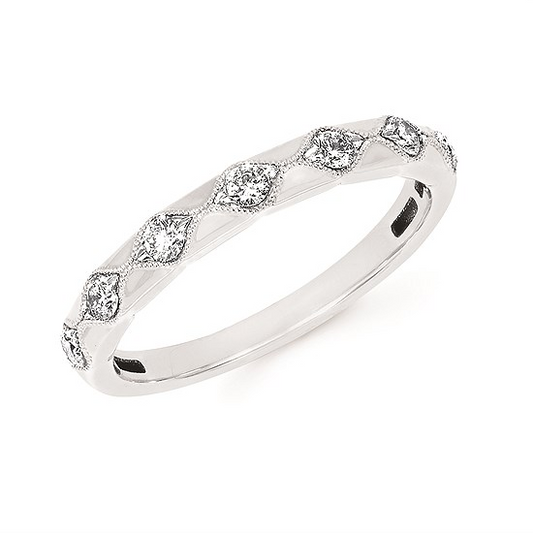 1/4cttw Vintage Inspired Band Fashion Ring in 14 Karat White Gold