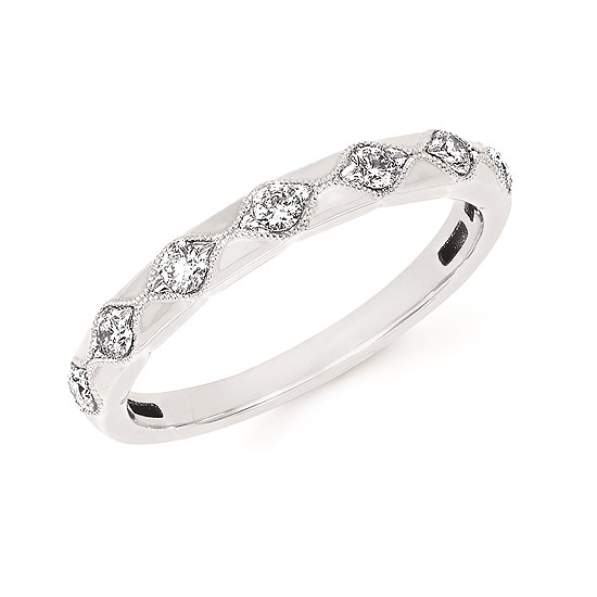 1/4cttw Vintage Inspired Band Fashion Ring in 14 Karat White Gold