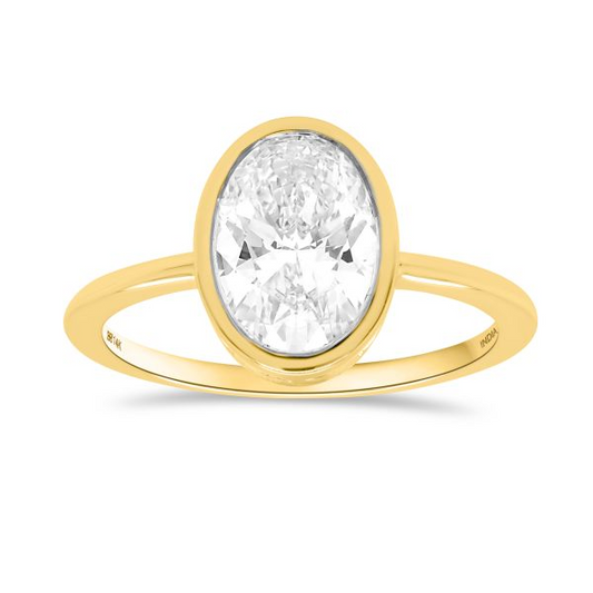 2.0 cttw Statement Solitaire LAB Created in 14 Karat Yellow Gold