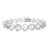Diamond Link Siver Bracelet with Diamonds