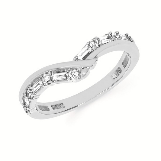 1/4cttw Love Wrap Wedding Band in 14 Karat White Gold