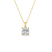 2-1/2 cttw Classic Dangle LAB Diamond Pendant/Necklace in 14 Karat Yellow Gold