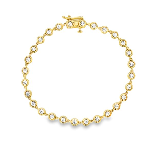 1-1/2 cttw Classic Tennis LAB Diamond Bracelet in 10 Karat Yellow Gold