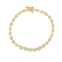 1-1/2 cttw Classic Tennis LAB Diamond Bracelet in 10 Karat Yellow Gold