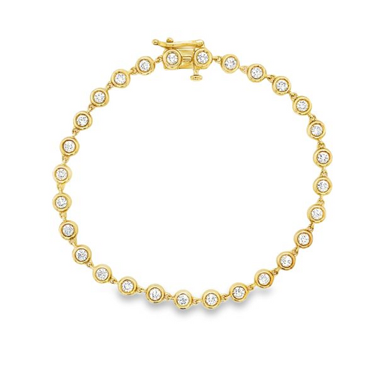 1-1/2 cttw Classic Tennis LAB Diamond Bracelet in 10 Karat Yellow Gold