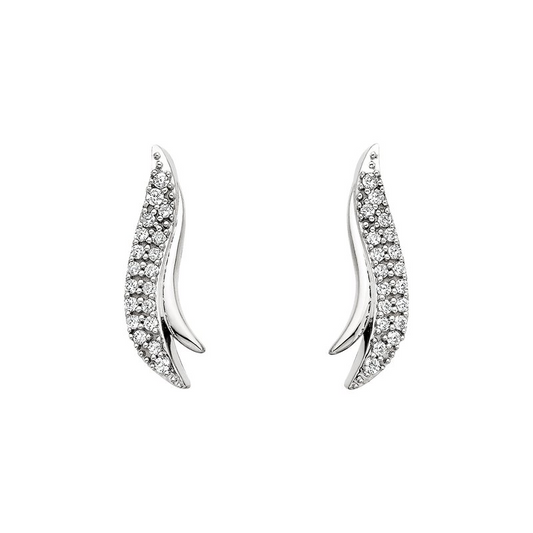 1/5 Cttw. Diamonds Feather Earrings