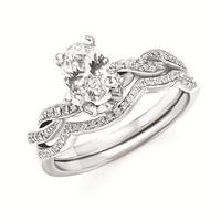 1-1/5cttw Classic Woven Wedding Set in 14 Karat White Gold