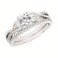 1.0cttw Classic Woven Wedding Set in 14 Karat White Gold