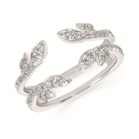 1/3cttw Nature Inspired Guard Wedding Band in 14 Karat White Gold